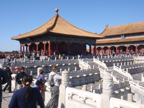 Hall of Complete Harmony (closest)
and the Hall of Preserving Harmony (furthest).